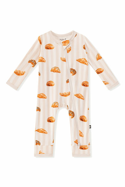 Kyte Baby Zippered Romper in Croissant
