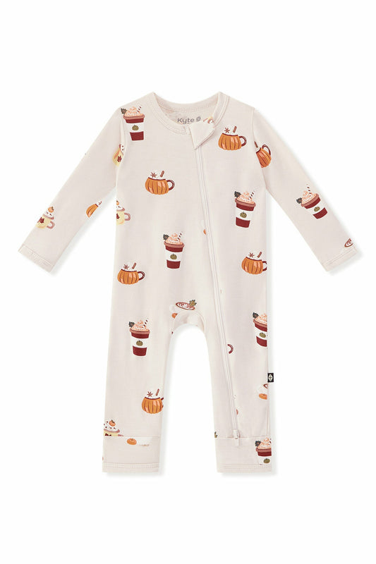 Kyte Baby Zippered Romper in Pumpkin Spice Latte