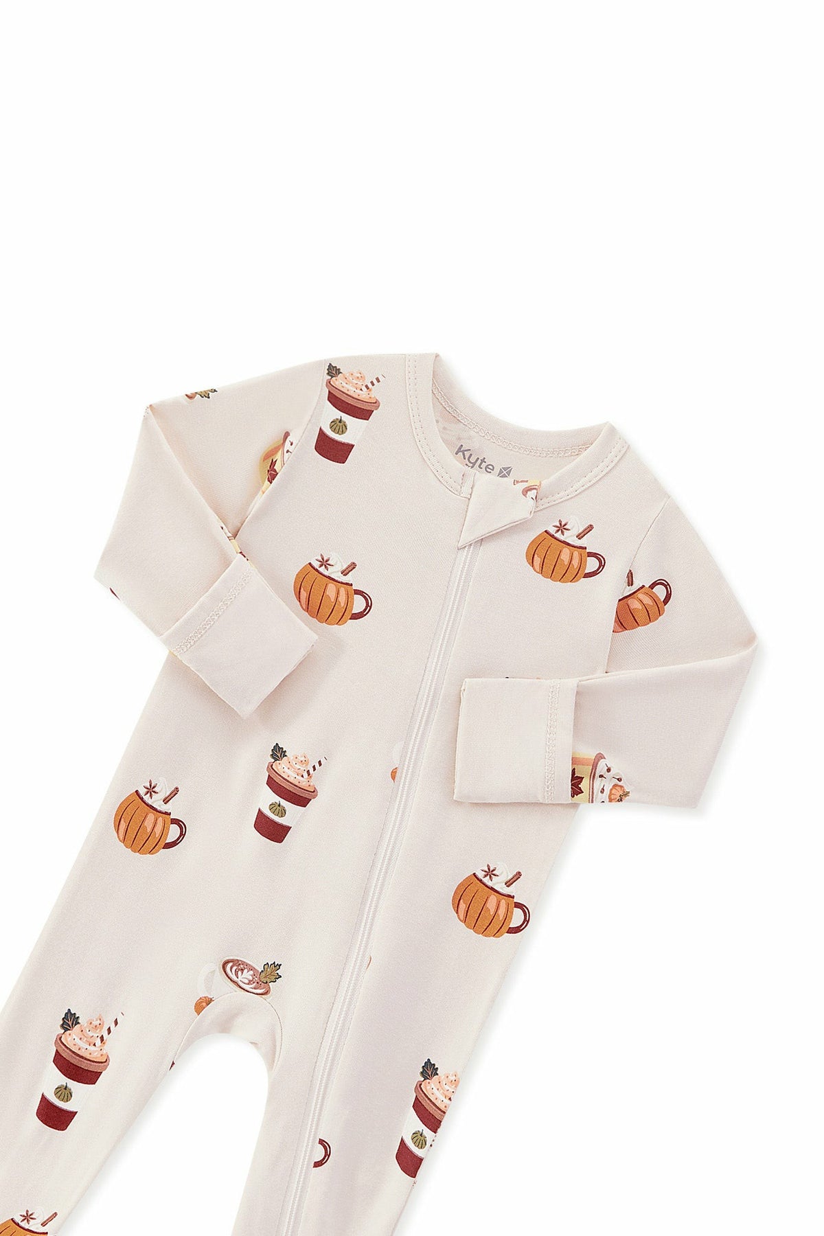 Kyte Baby Zippered Romper in Pumpkin Spice Latte