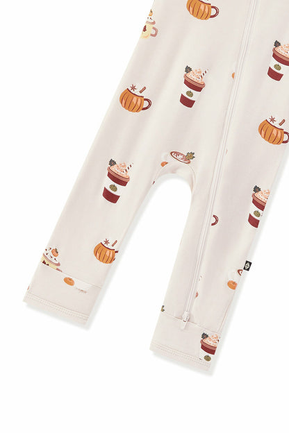 Kyte Baby Zippered Romper in Pumpkin Spice Latte