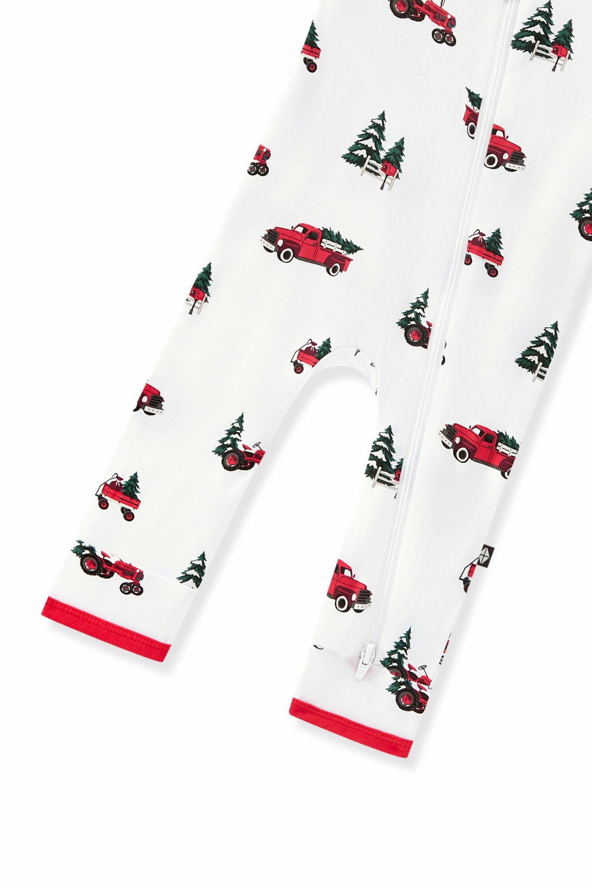 Kyte Baby Zippered Romper in Holiday Tree Farm