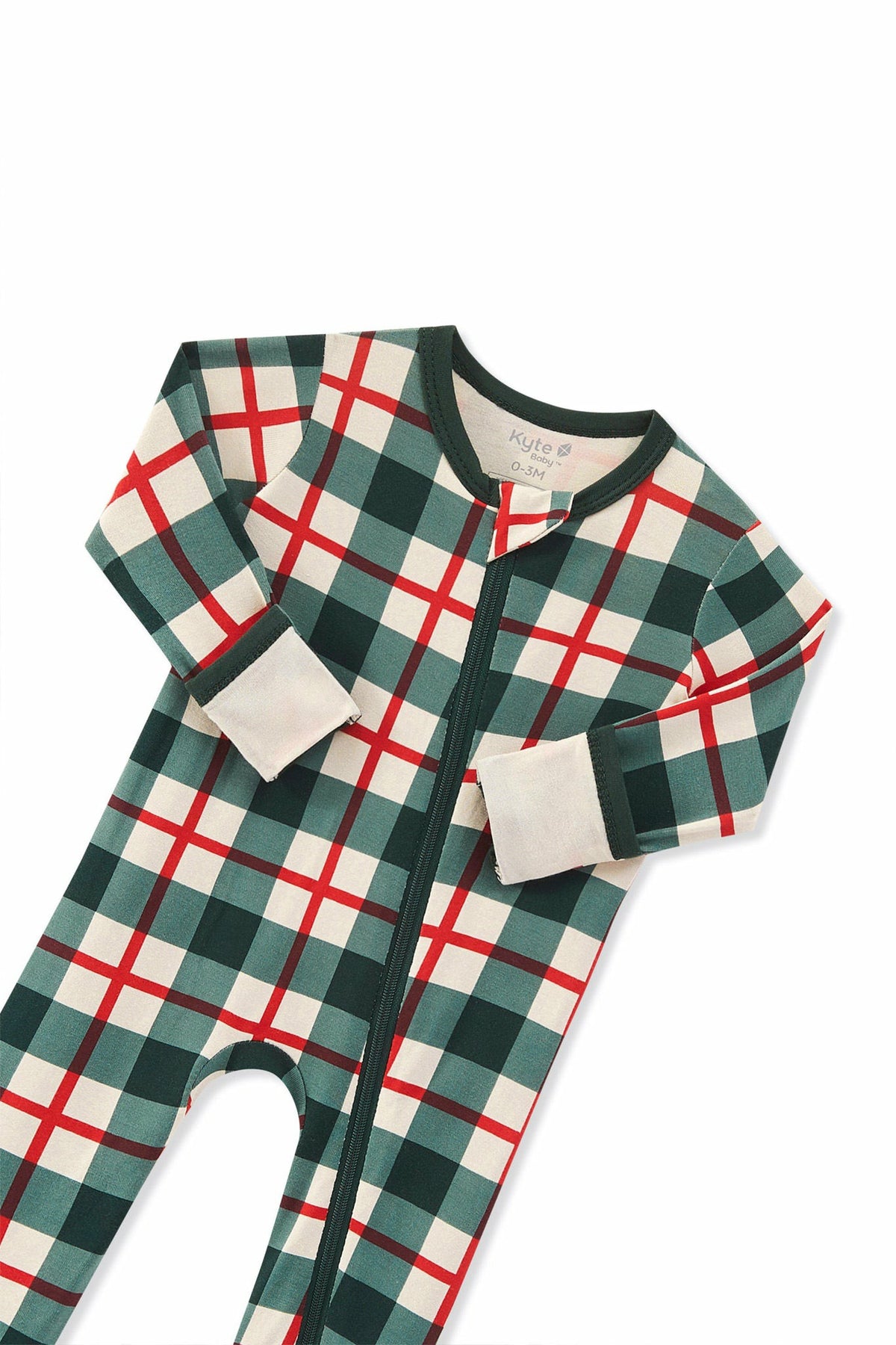 Kyte Baby Zippered Romper in Holiday Plaid