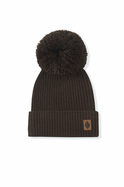 Kyte Baby Chunky Knit Pom Beanie in Espresso