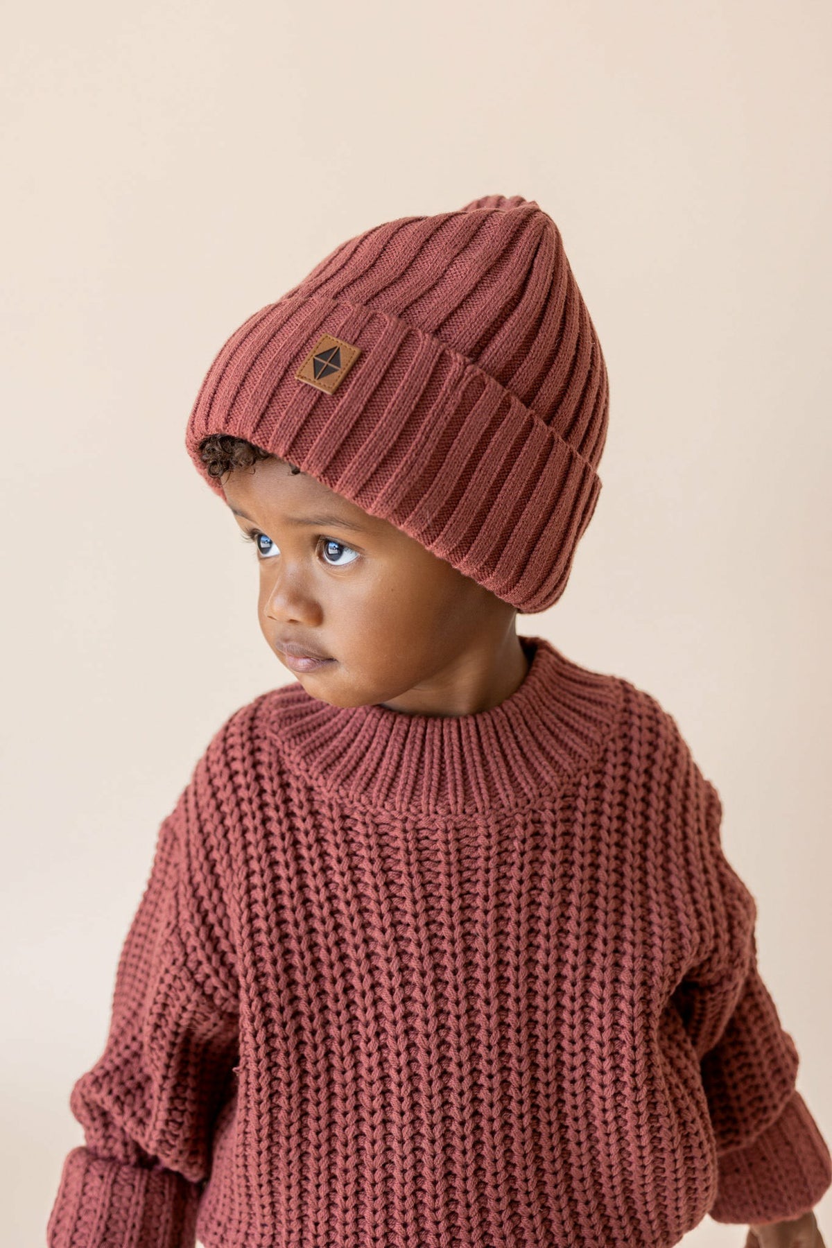 Kyte Baby Chunky Knit Ribbed Beanie in Ember
