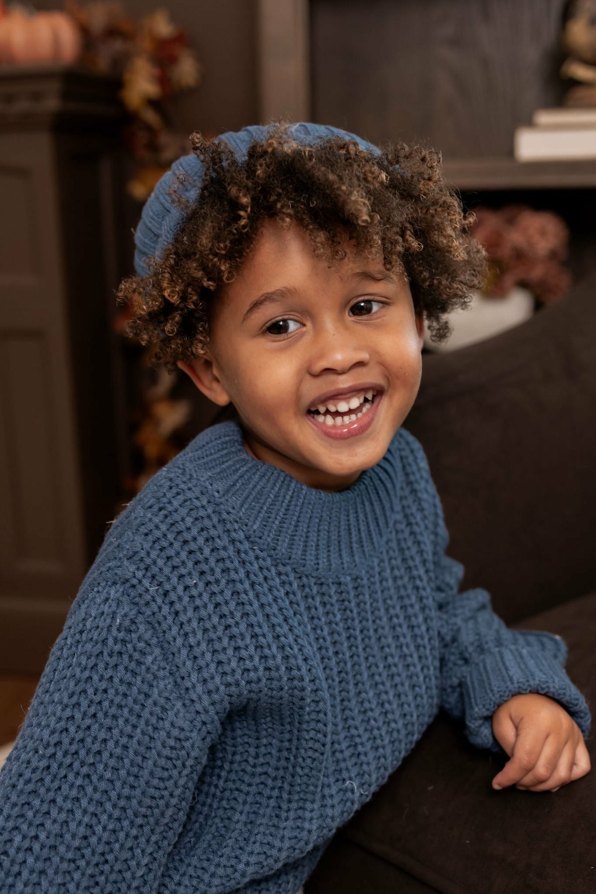 Kyte Baby Chunky Knit Ribbed Beanie in Oxford