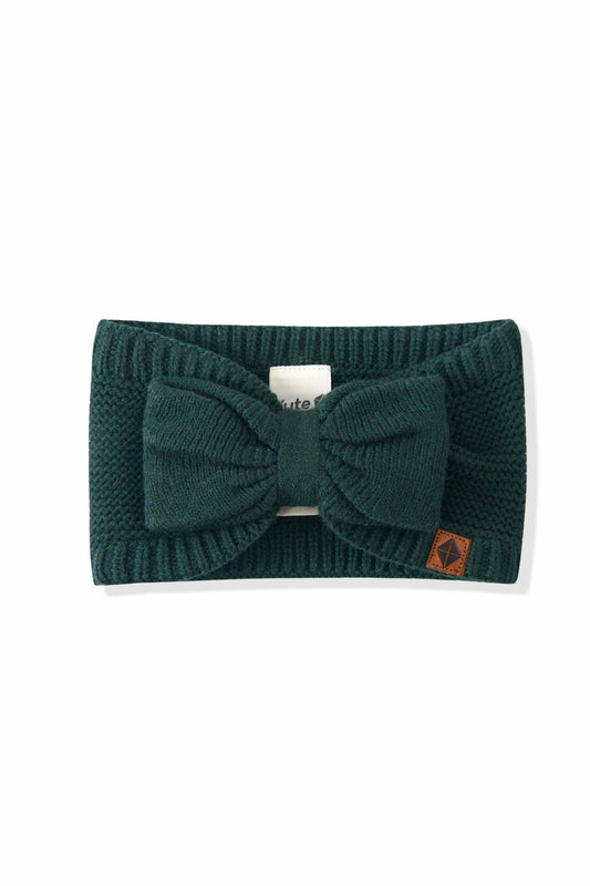 Kyte Baby Chunky Knit Bow Headband in Cypress