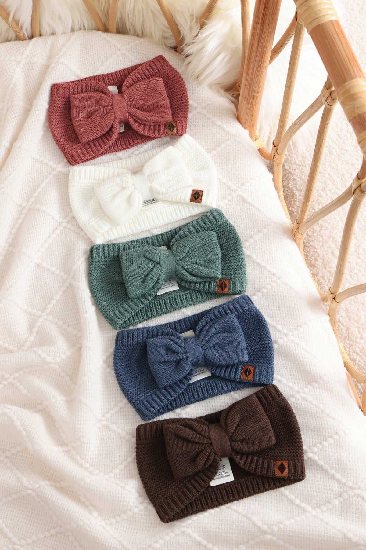 Kyte Baby Chunky Knit Bow Headband in Cypress