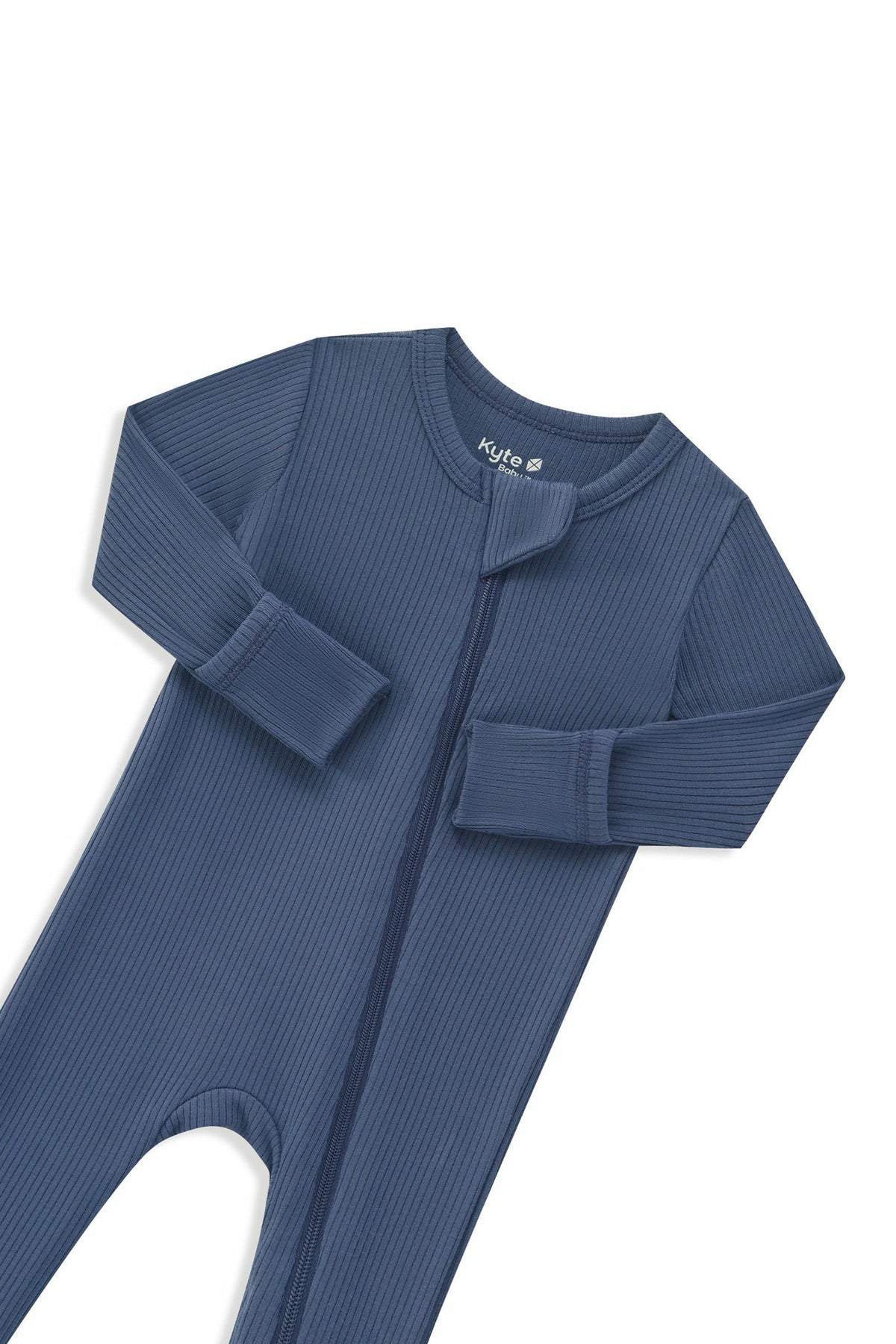 Kyte Baby Ribbed Zipper Romper in Oxford