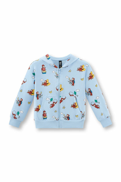Kyte Baby Zip-Up Hoodie in Curious George