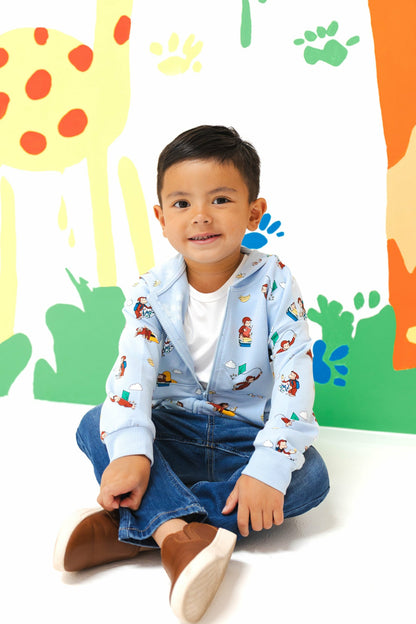 Kyte Baby Zip-Up Hoodie in Curious George