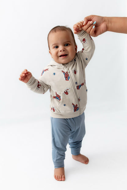 Kyte Baby Zip-Up Hoodie in Spider-Man
