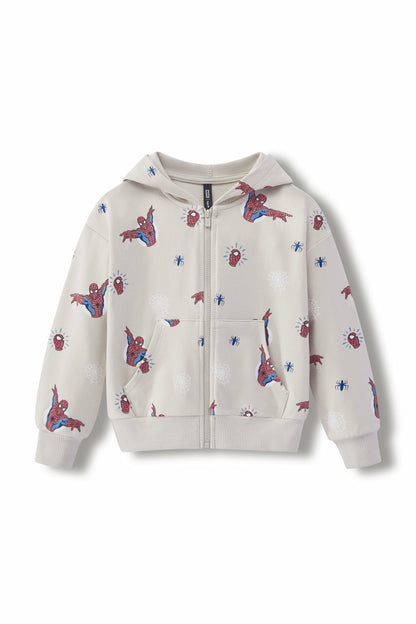 Kyte Baby Zip-Up Hoodie in Spider-Man