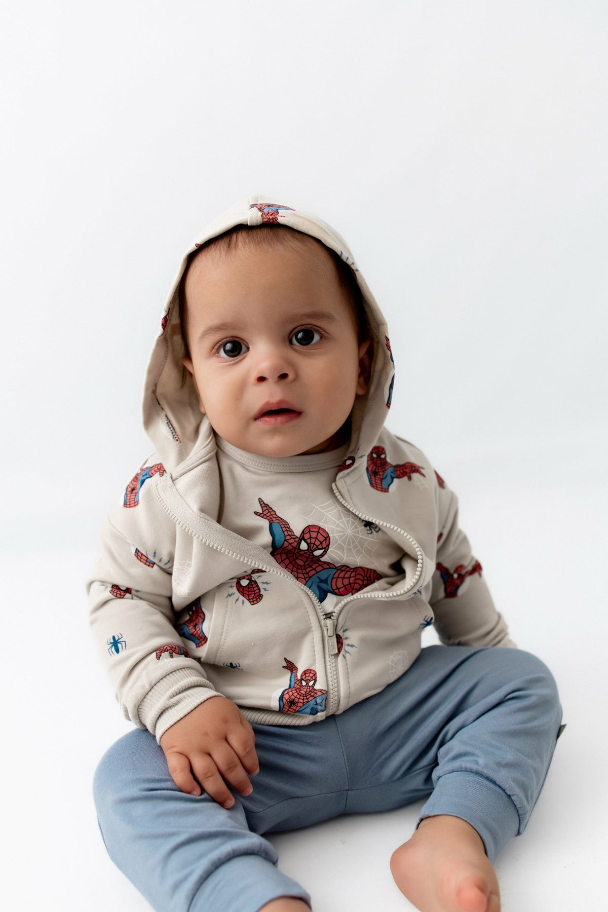 Kyte Baby Zip-Up Hoodie in Spider-Man