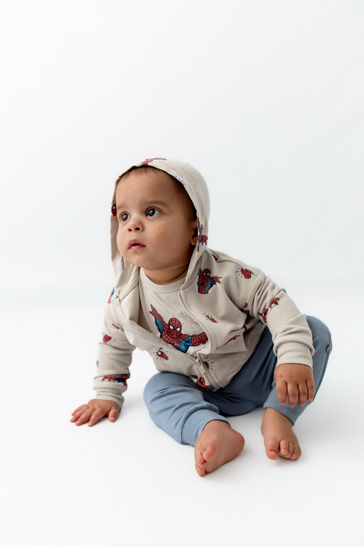 Kyte Baby Zip-Up Hoodie in Spider-Man
