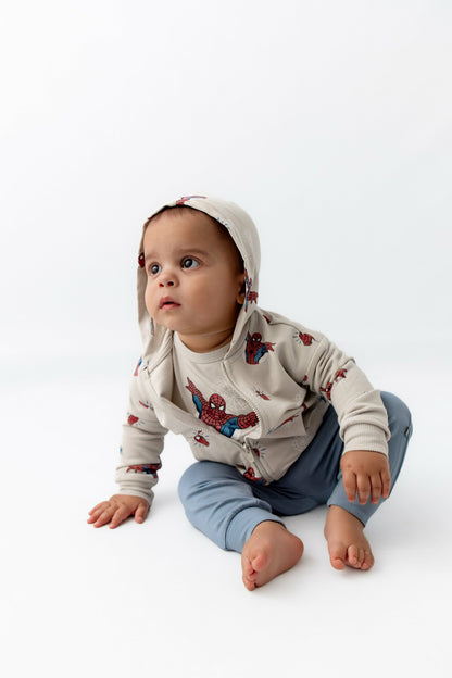 Kyte Baby Zip-Up Hoodie in Spider-Man