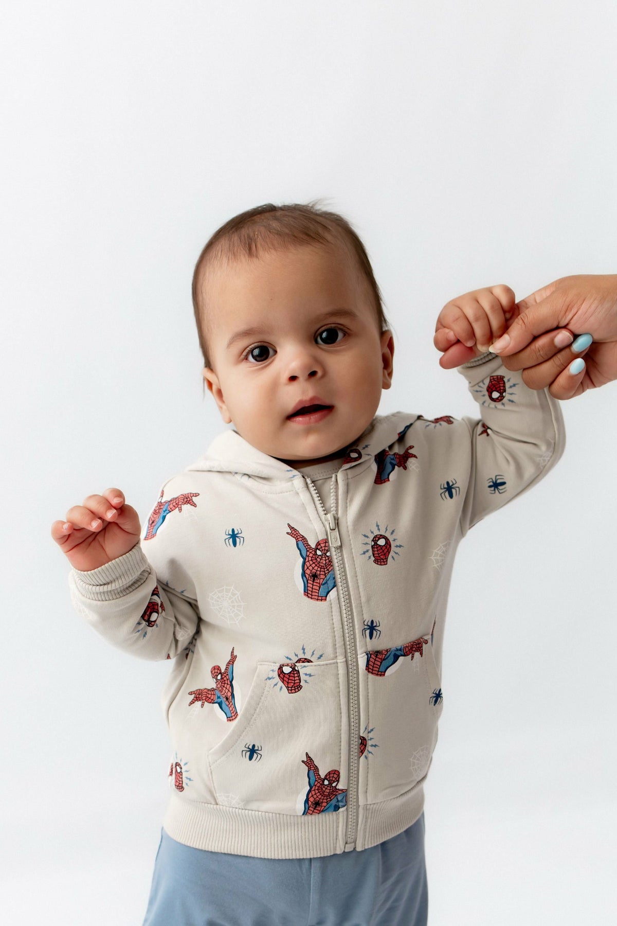 Kyte Baby Zip-Up Hoodie in Spider-Man