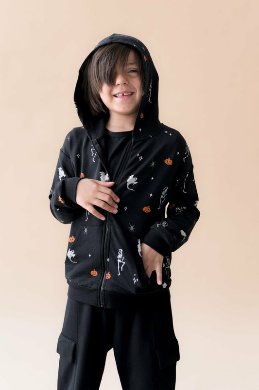 Kyte Baby Zip-Up Hoodie in Halloween Friends