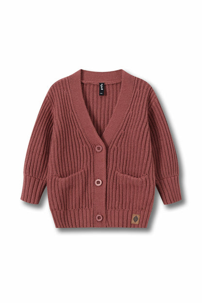 Kyte Baby Chunky Knit Oversized Cardigan in Ember