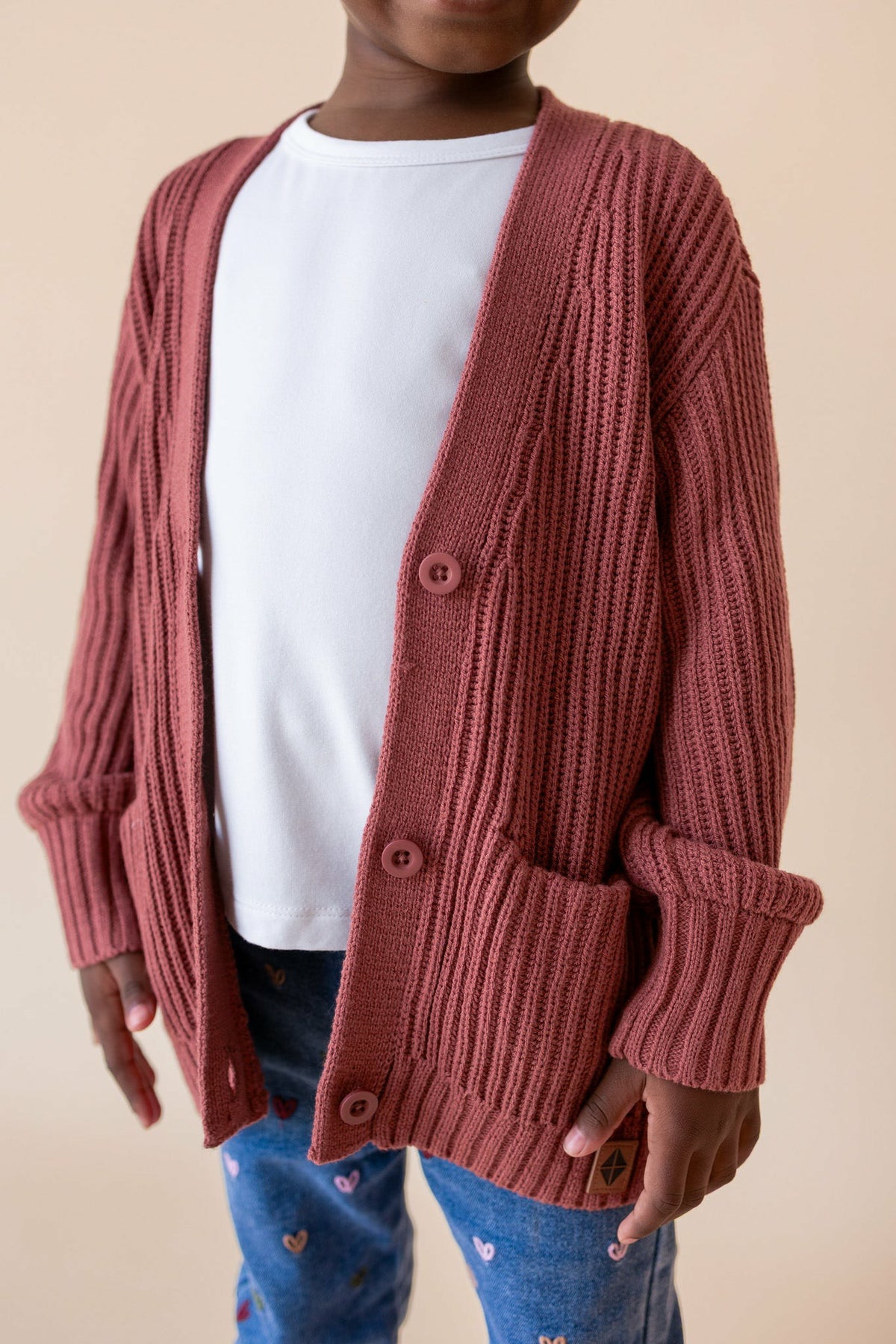 Kyte Baby Chunky Knit Oversized Cardigan in Ember