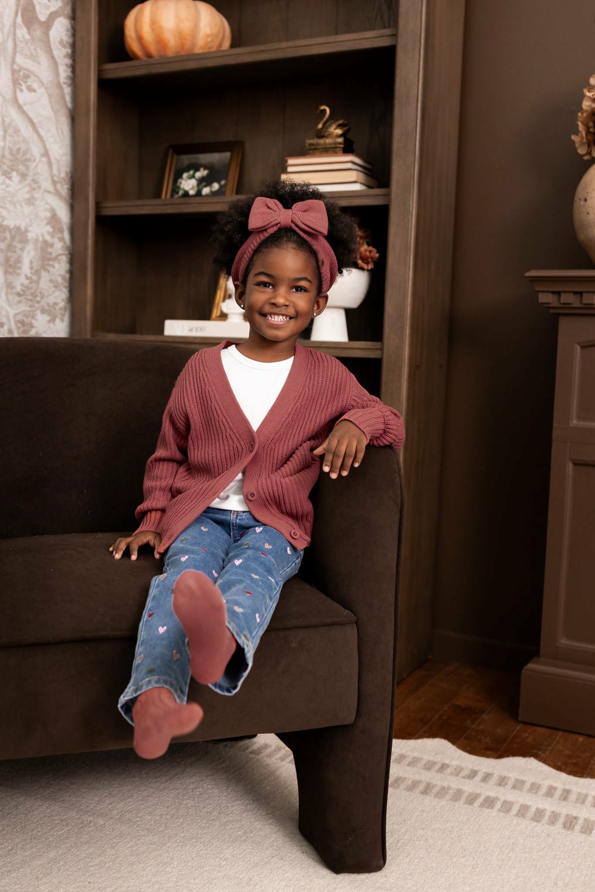Kyte Baby Chunky Knit Oversized Cardigan in Ember
