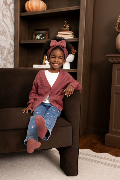 Kyte Baby Chunky Knit Oversized Cardigan in Ember