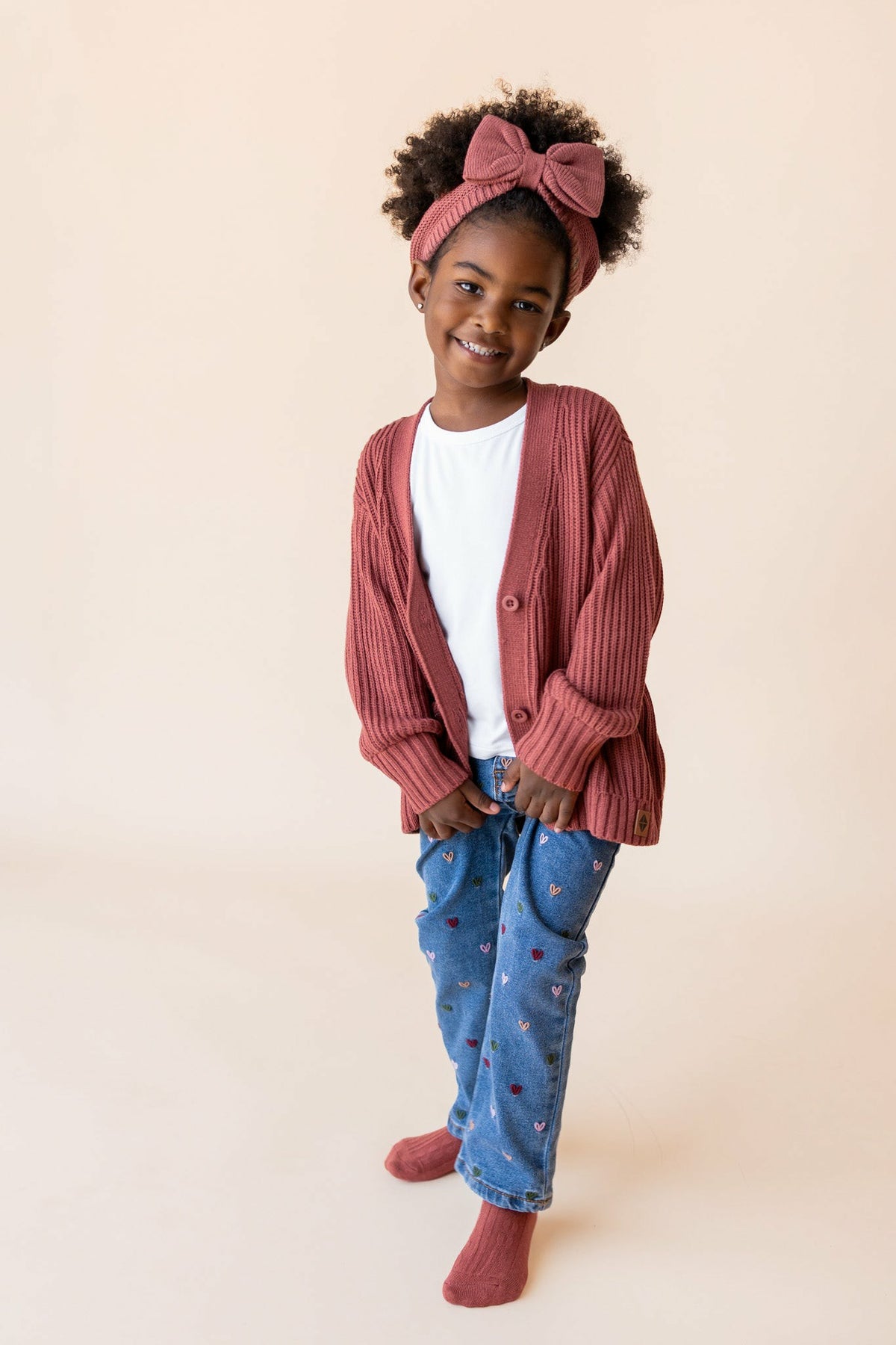 Kyte Baby Chunky Knit Oversized Cardigan in Ember