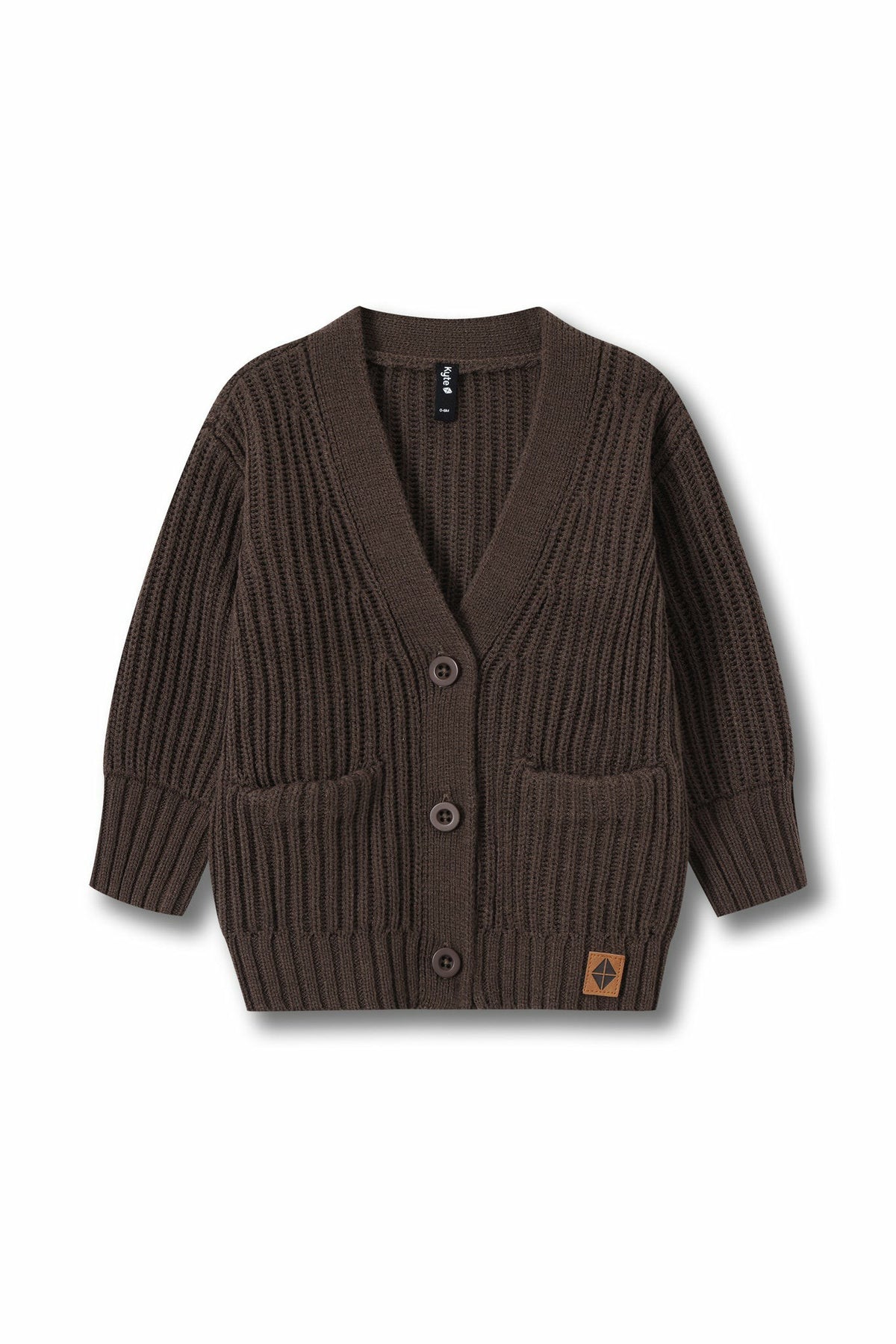 Kyte Baby Chunky Knit Oversized Cardigan in Espresso