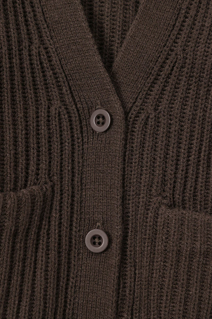 Kyte Baby Chunky Knit Oversized Cardigan in Espresso