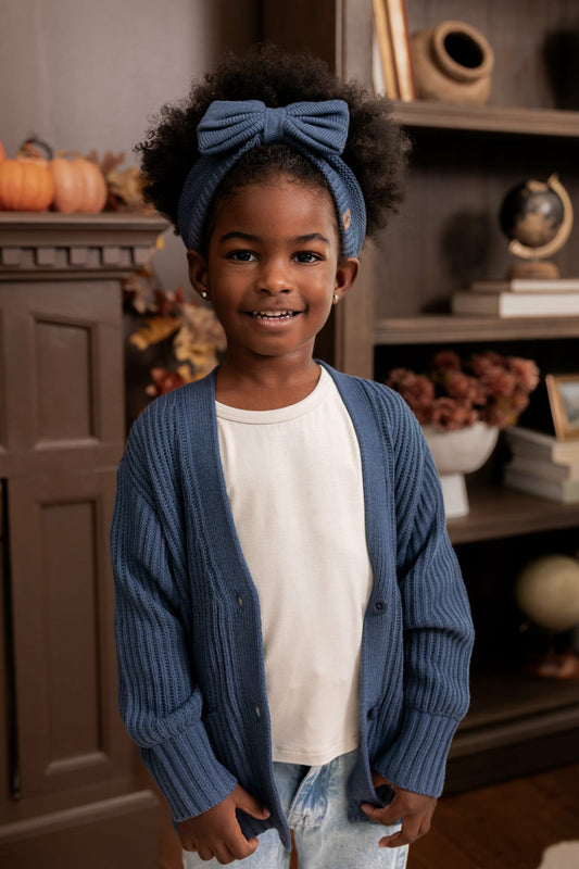 Kyte Baby Chunky Knit Oversized Cardigan in Oxford