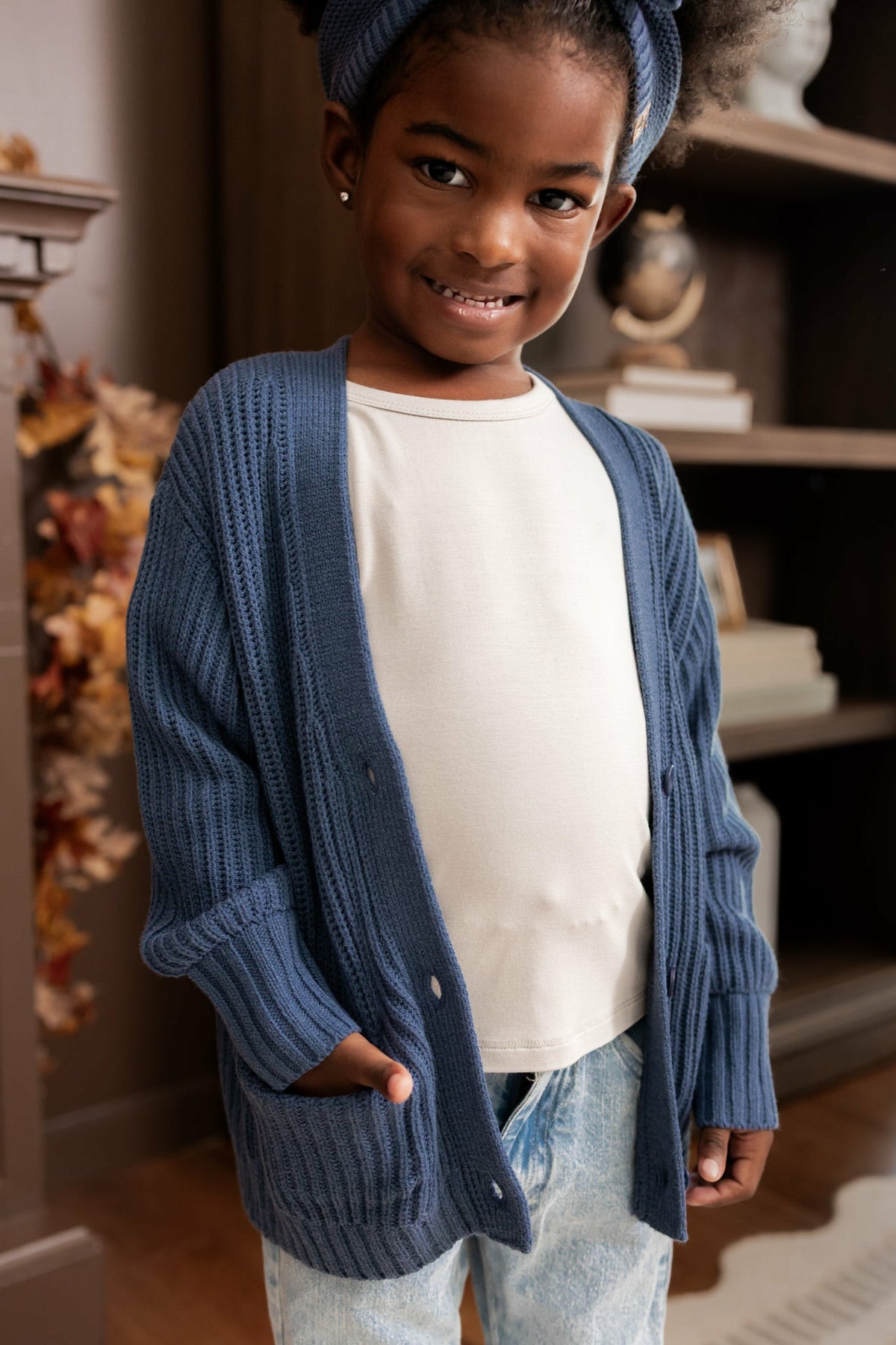 Kyte Baby Chunky Knit Oversized Cardigan in Oxford