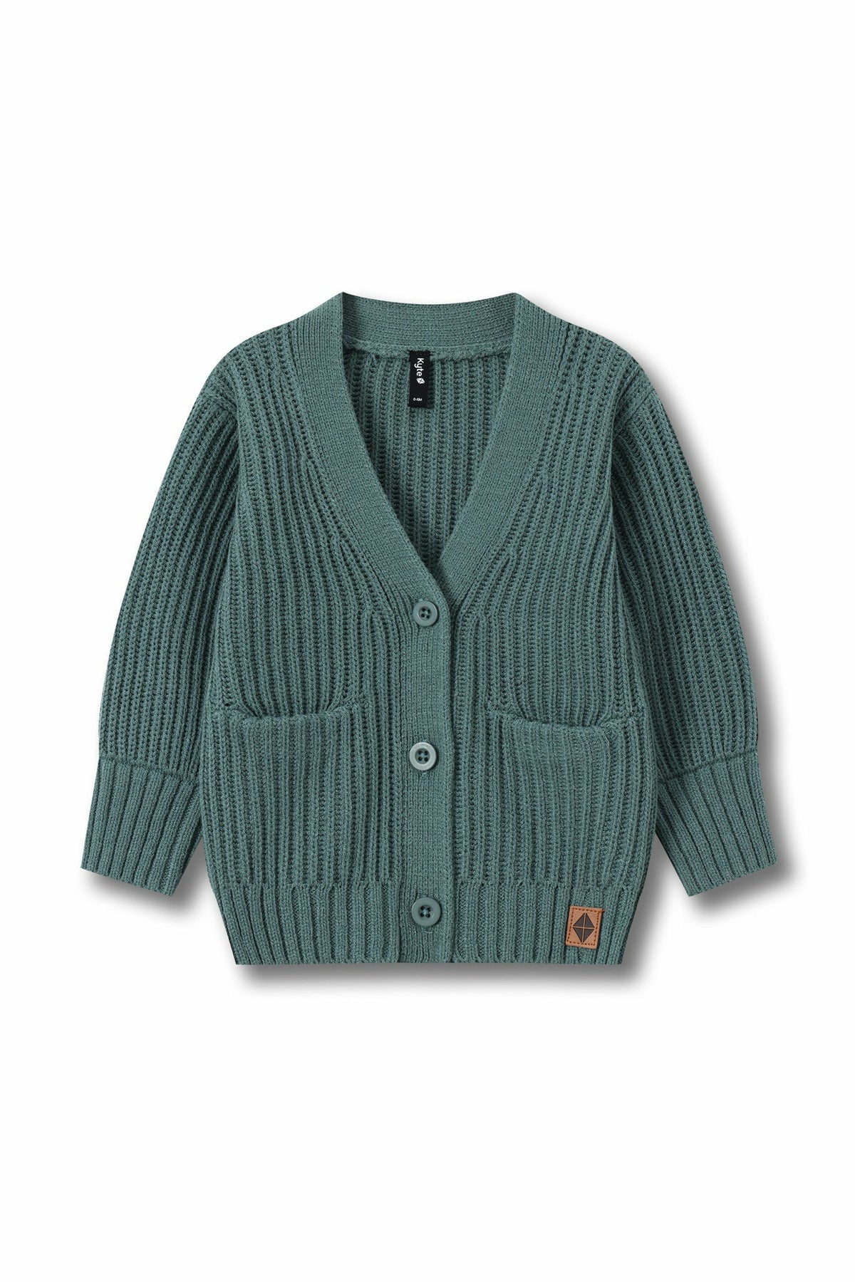 Kyte Baby Chunky Knit Oversized Cardigan in Pine