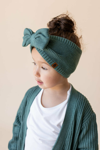 Kyte Baby Chunky Knit Oversized Cardigan in Pine