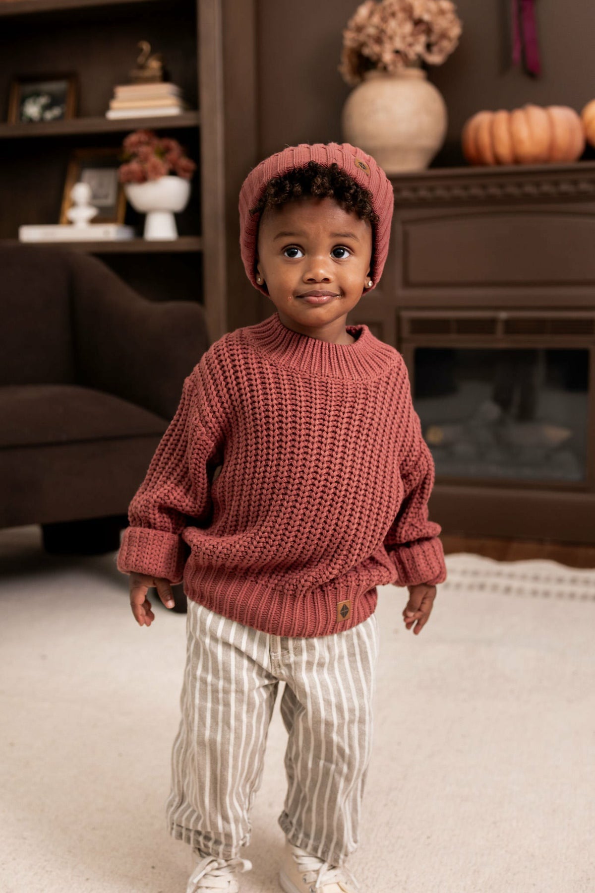 Kyte Baby Chunky Knit Sweater in Ember