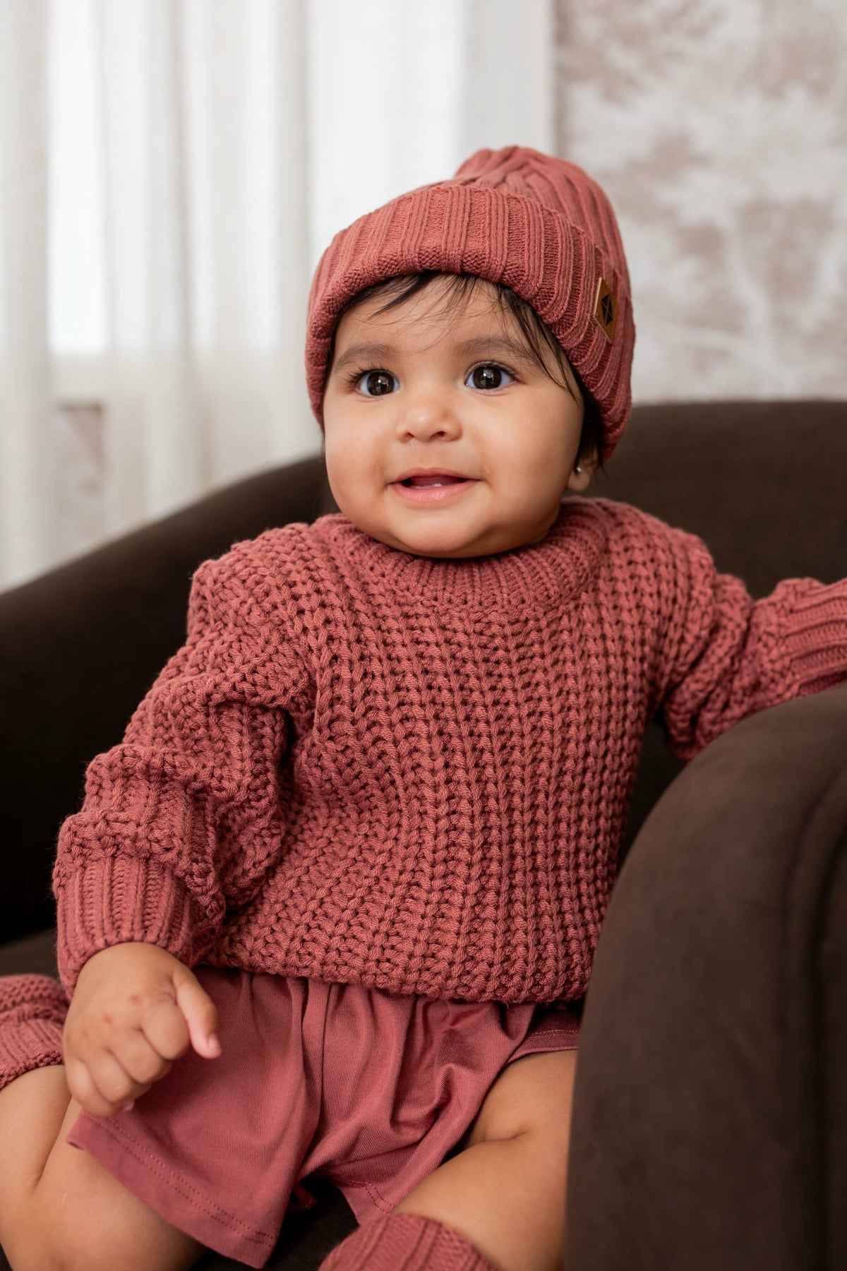Kyte Baby Chunky Knit Sweater in Ember