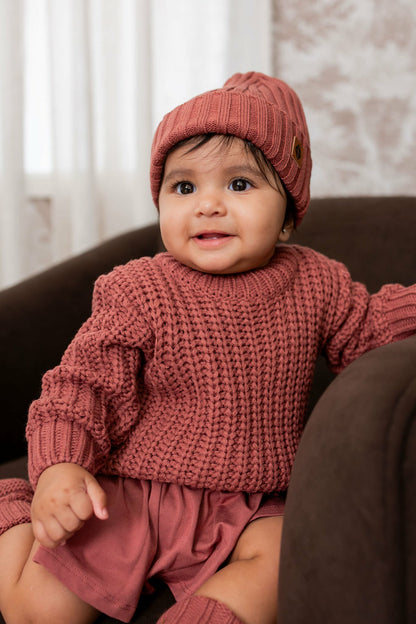 Kyte Baby Chunky Knit Sweater in Ember
