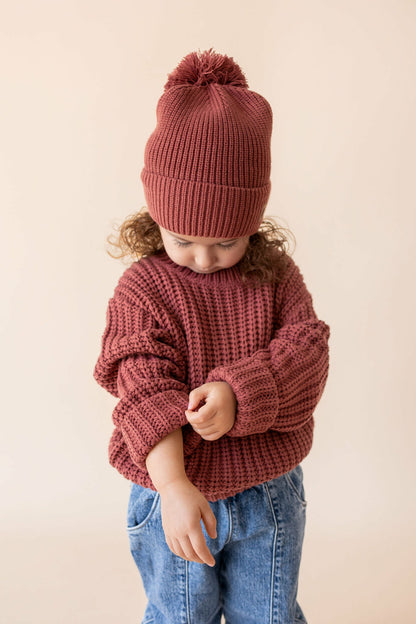 Kyte Baby Chunky Knit Sweater in Ember