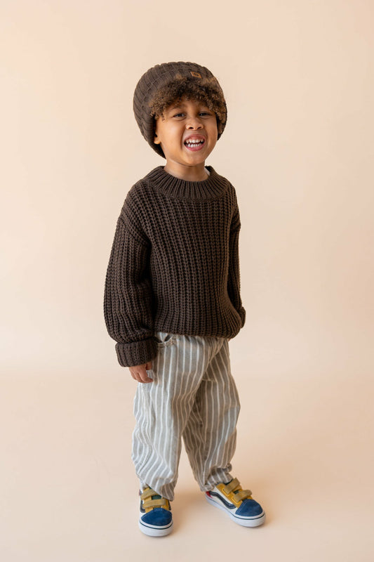 Kyte Baby Chunky Knit Sweater in Espresso