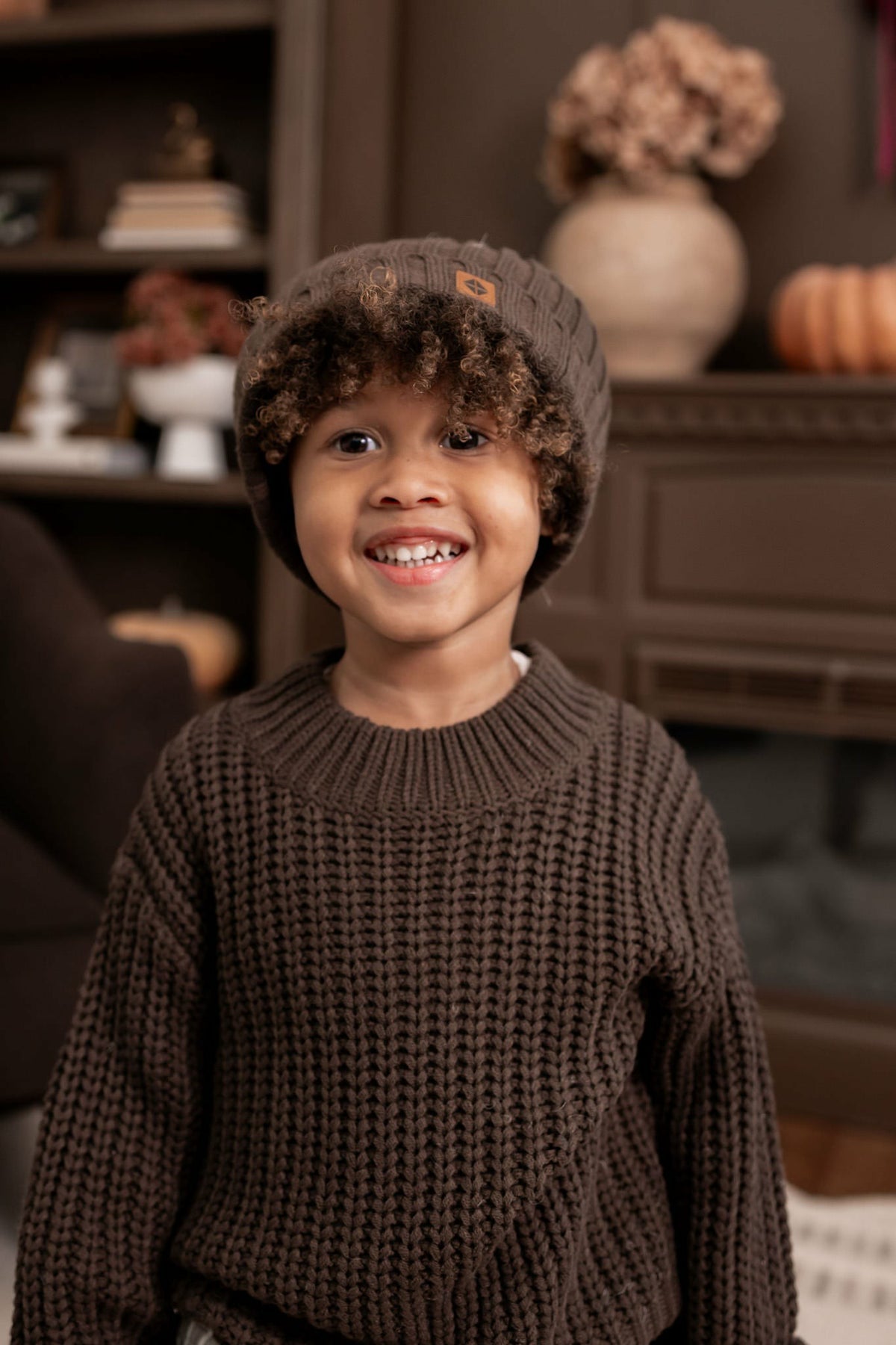 Kyte Baby Chunky Knit Sweater in Espresso