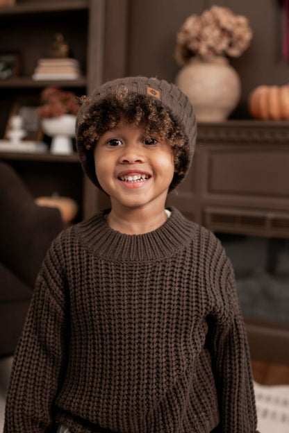 Kyte Baby Chunky Knit Sweater in Espresso