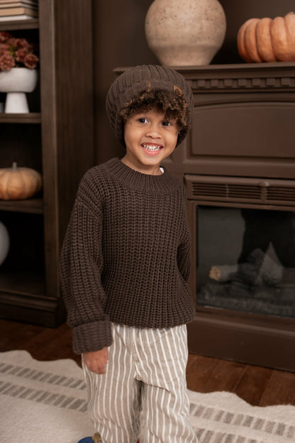 Kyte Baby Chunky Knit Sweater in Espresso