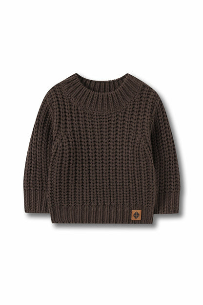 Kyte Baby Chunky Knit Sweater in Espresso