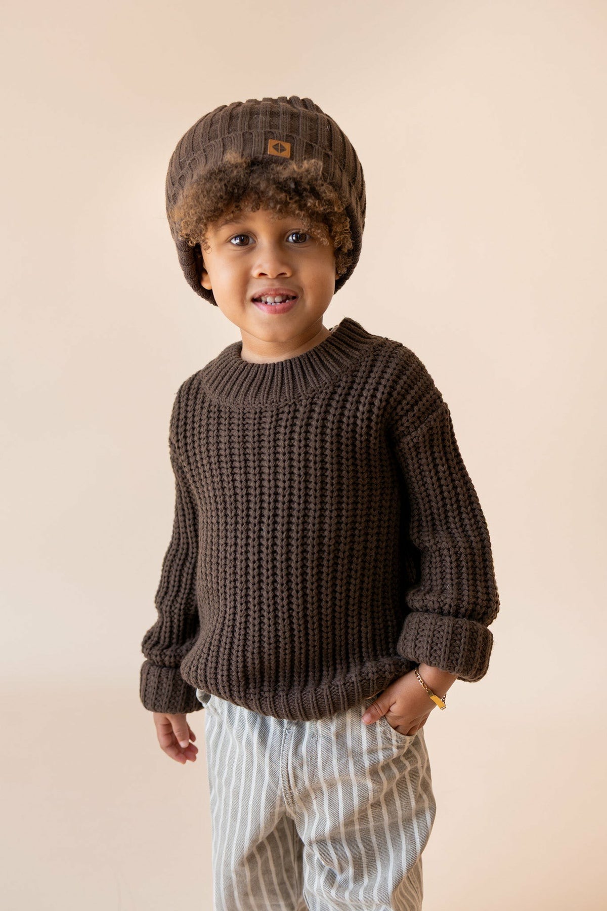 Kyte Baby Chunky Knit Sweater in Espresso