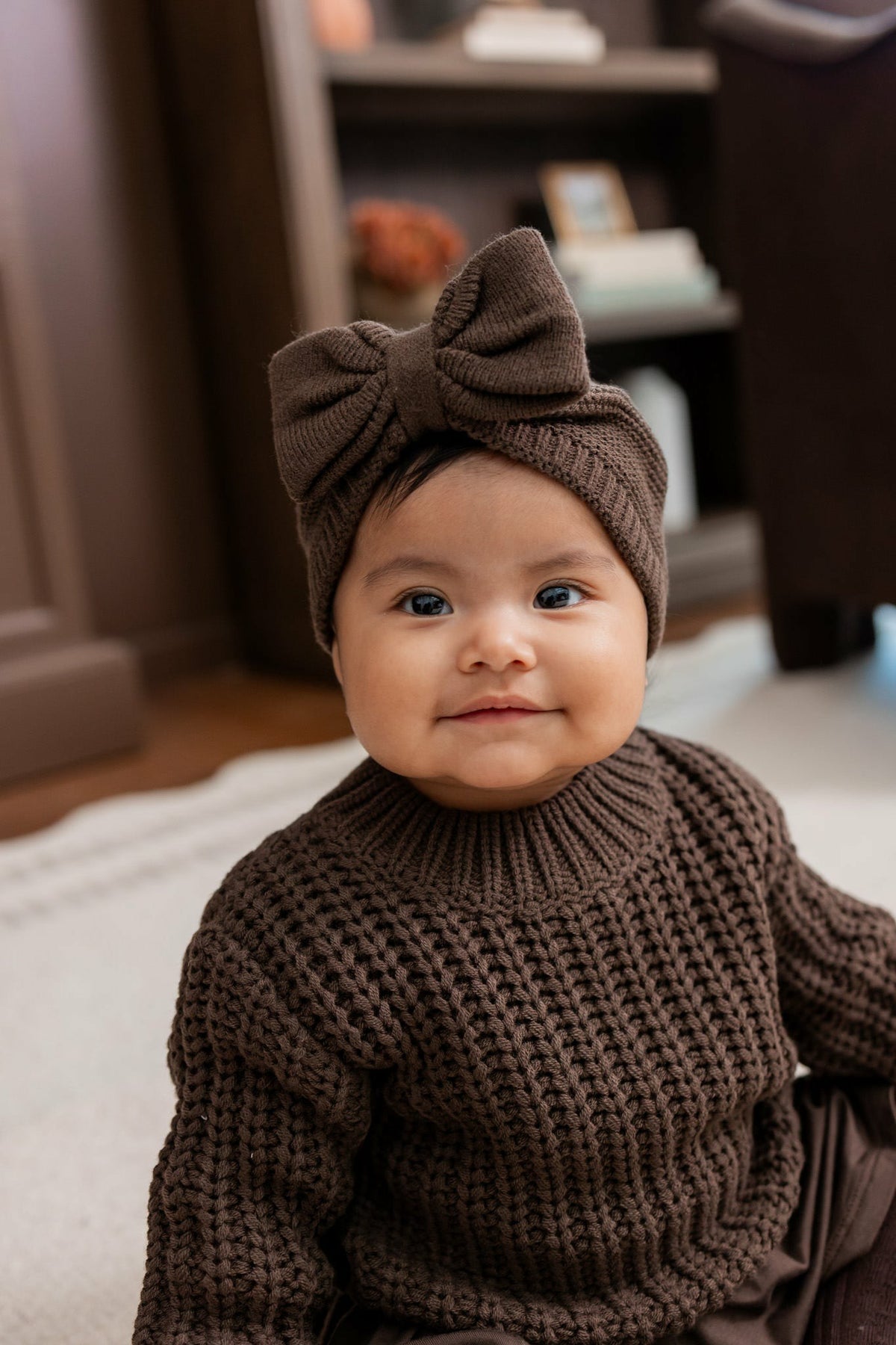 Kyte Baby Chunky Knit Sweater in Espresso