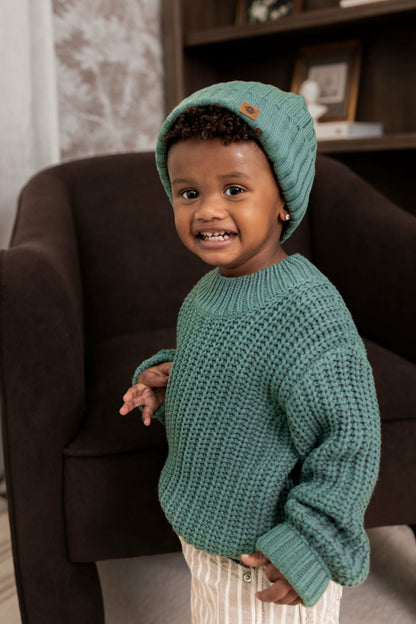 Kyte Baby Chunky Knit Sweater in Pine
