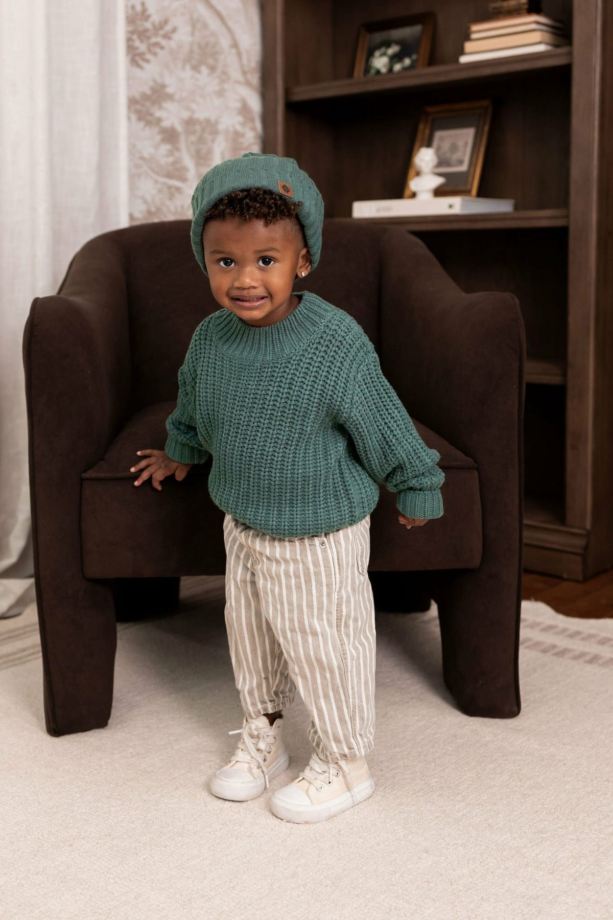 Kyte Baby Chunky Knit Sweater in Pine