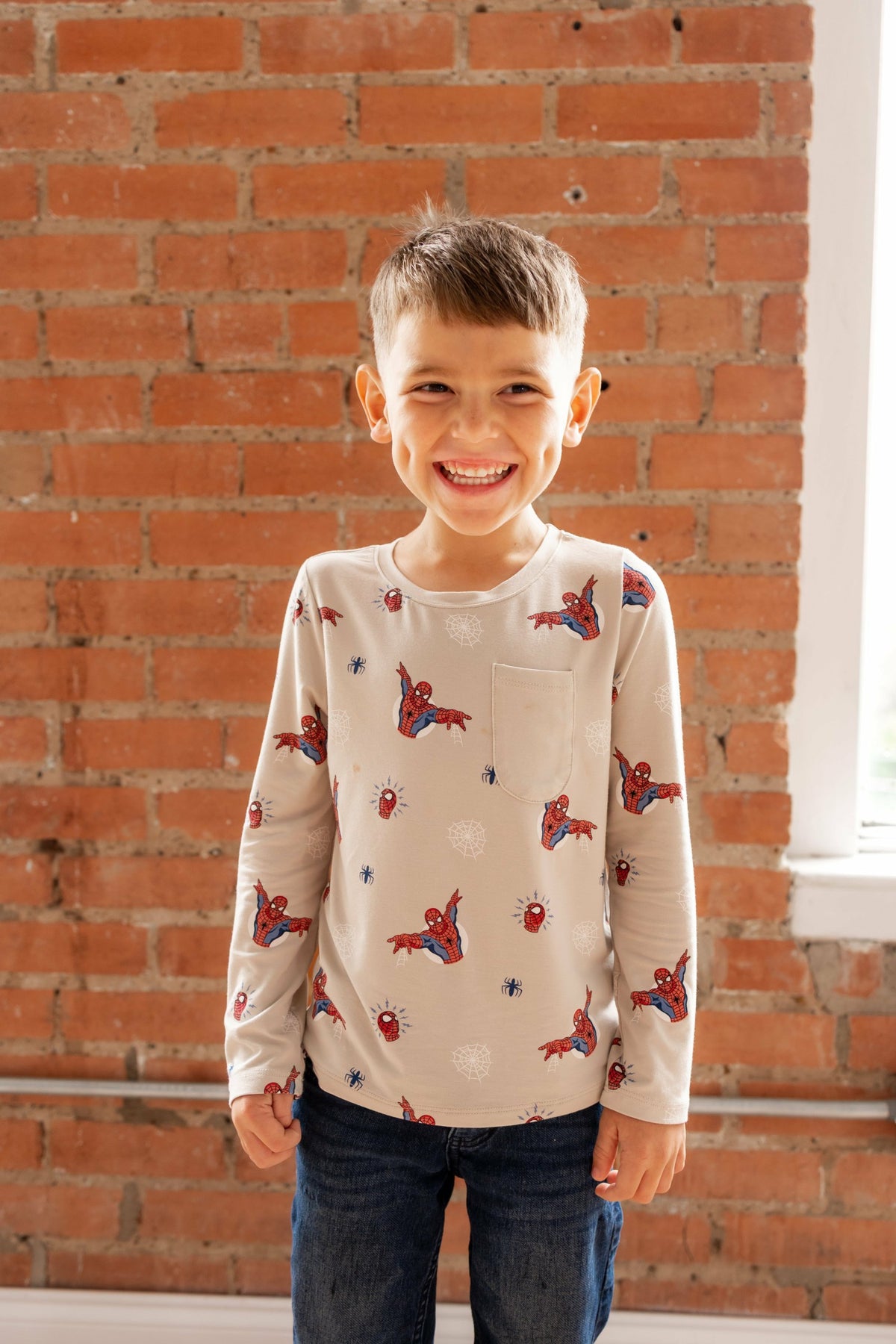 Kyte Baby Long Sleeve Toddler Crew Neck Tee in Spider-Man