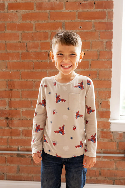Kyte Baby Long Sleeve Toddler Crew Neck Tee in Spider-Man