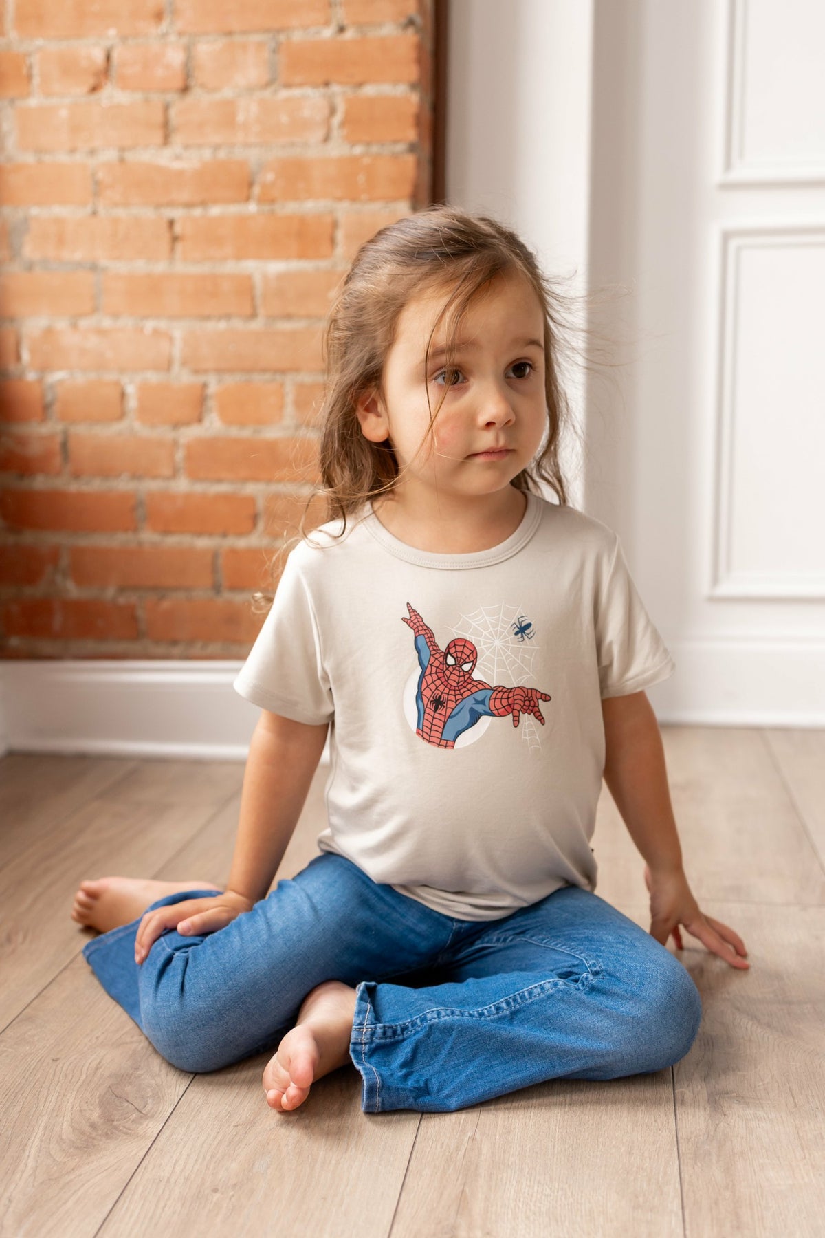 Kyte Baby Toddler Basic Tee in Spider-Man on Oat