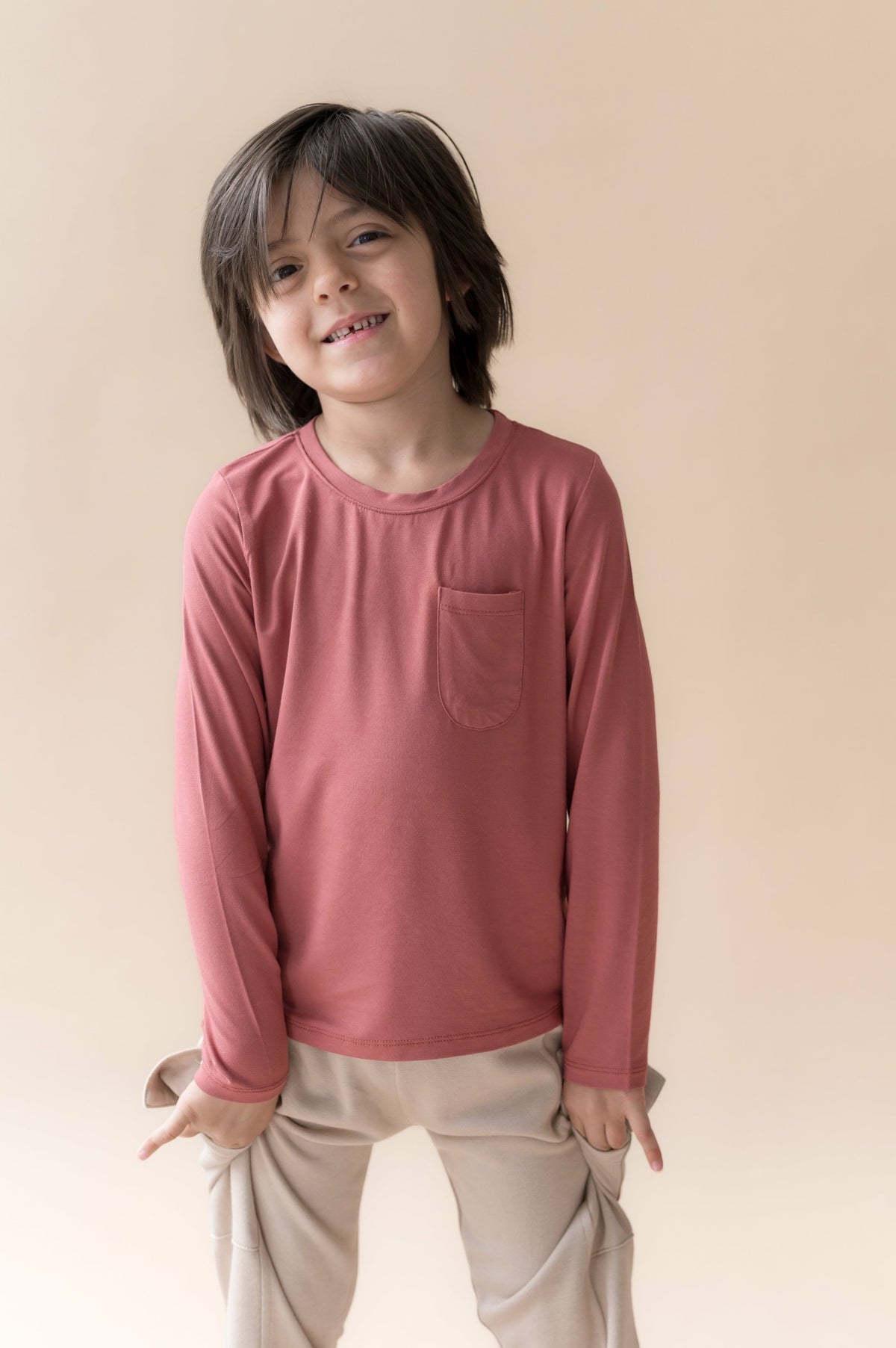 Kyte Baby Long Sleeve Toddler Crew Neck Tee in Ember