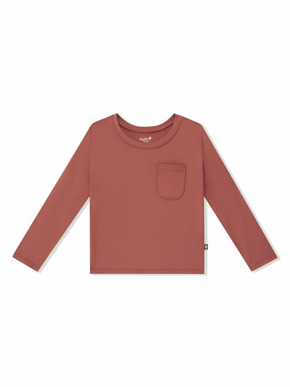 Kyte Baby Long Sleeve Toddler Crew Neck Tee in Ember